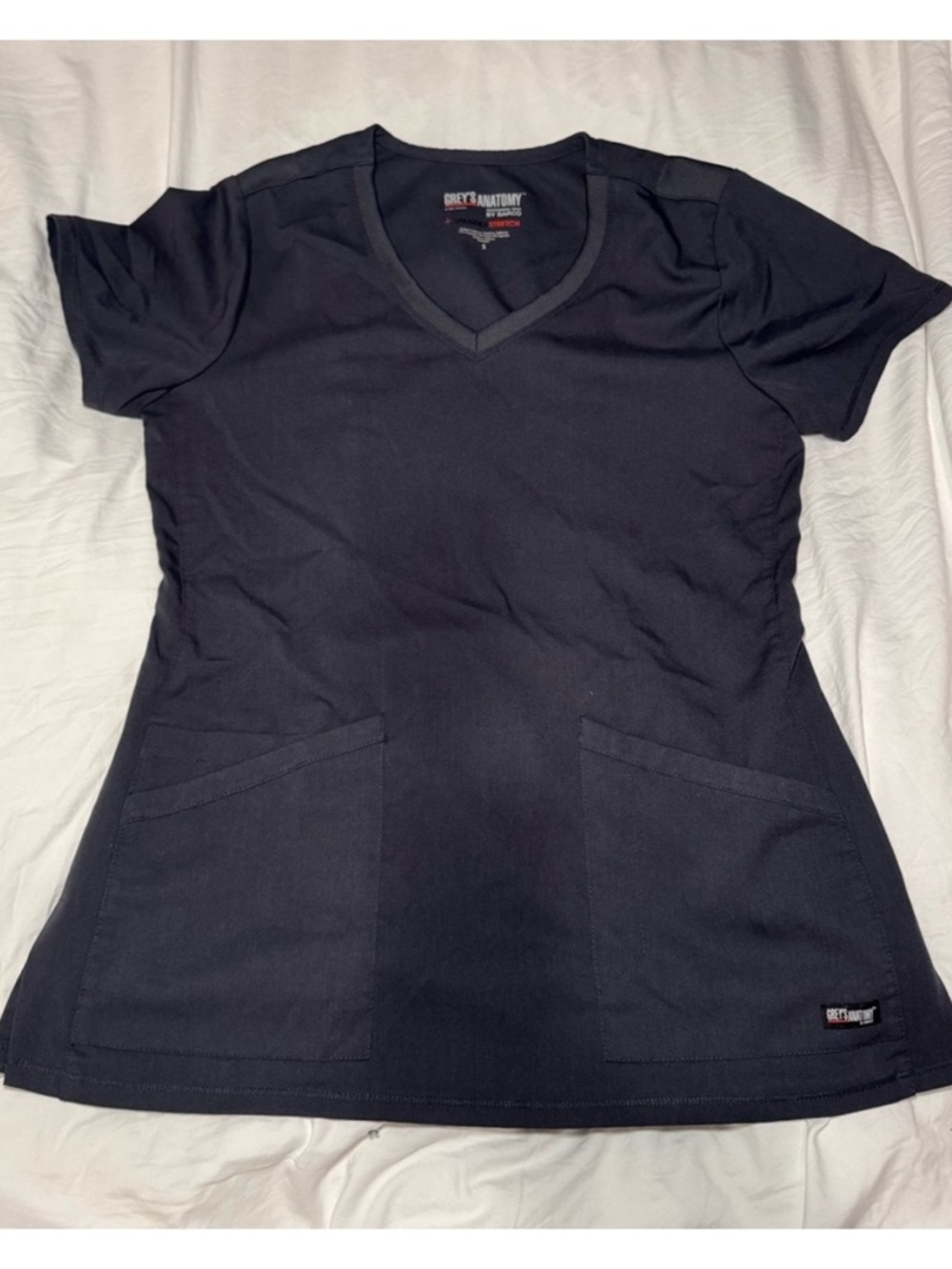 Grey's Anatomy DARK GREY V-Neck Short Sleeve Scrub Top